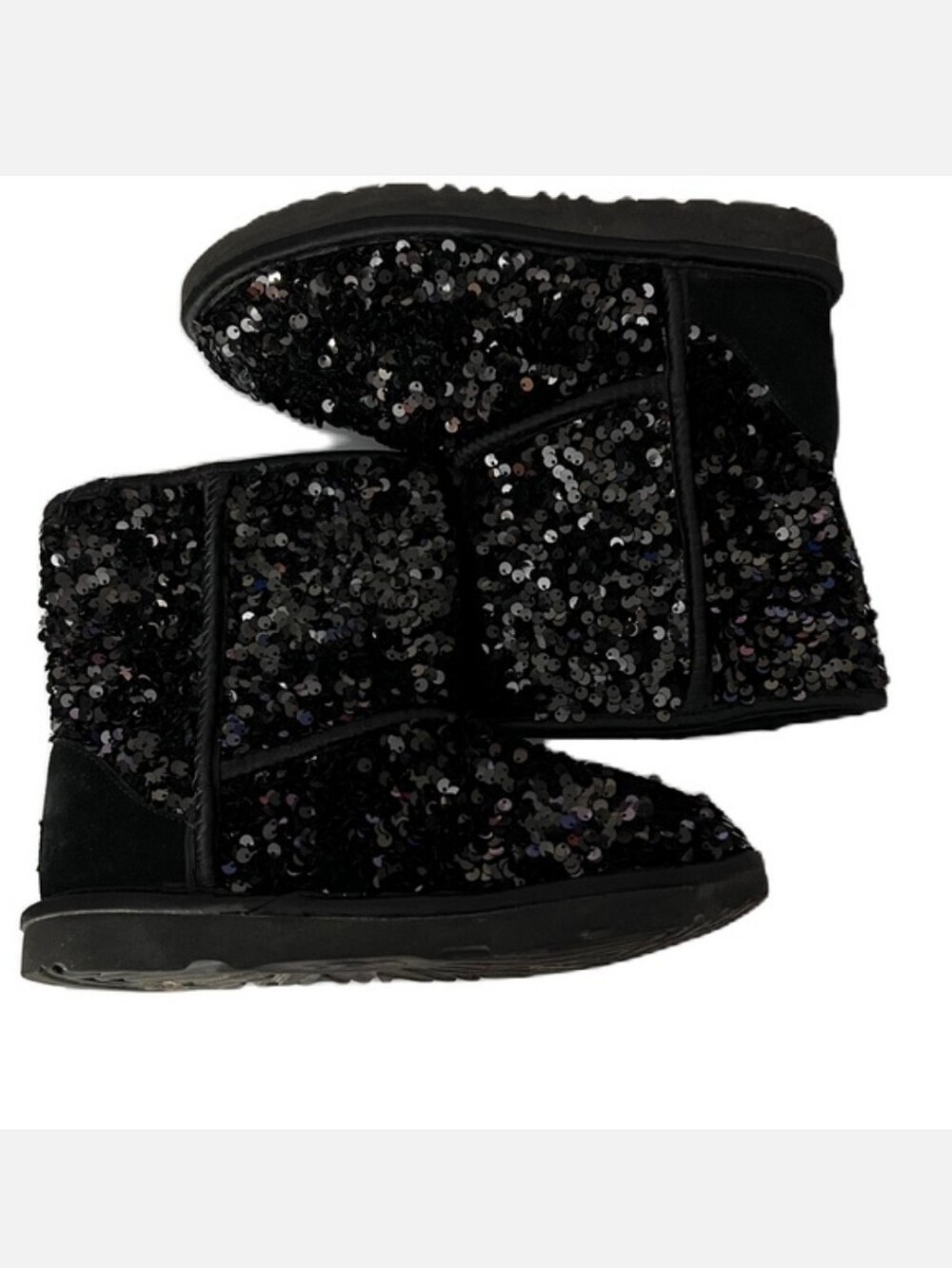 UGG Black Sequin Short Booties 5 - Picture 9 of 9